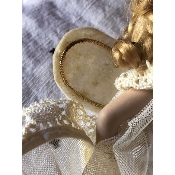 Small Bisque Baby Doll Angel Jointed Limbs Tulle Crochet Dress 6.5” READ - Picture 6 of 15